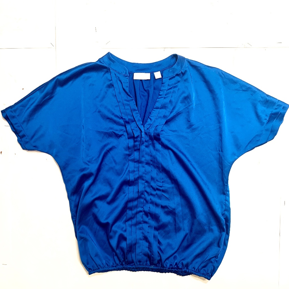 New York & Co. Blue Silky Blouse